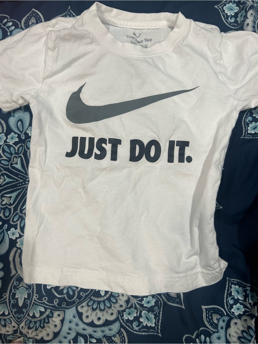 Nike White Tee with Black 'Just Do It.' Logo